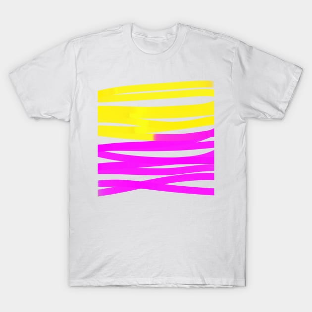 yellow blue pink abstract art T-Shirt by Artistic_st